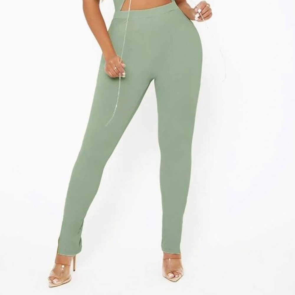 SHEIN SXY Solid Split Hem Leggings